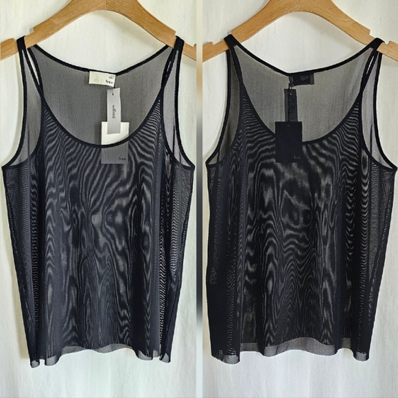 🇨🇦 Aritzia Wilfred Free McNally Black Sheer Mesh Tank Top - Picture 13 of 15